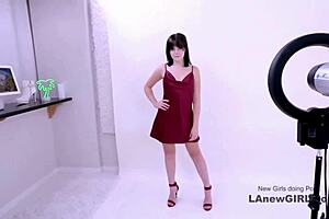 Brunette Teen 18+ With Bold Presence Gets Fucked During Modeling Audition On Sofa