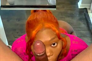 Giving head on the stairs