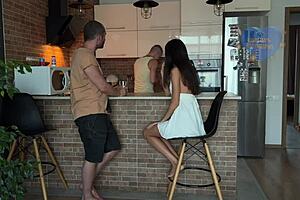 Cheating wife cuckolds with best friend cumshot