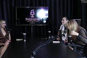 Yasmin Pariz moans while sucking cock in sheer red?