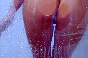 College girl takes shower in bikini