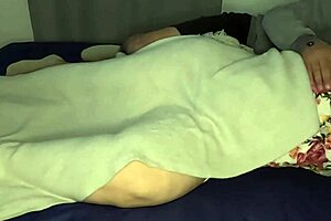 Stepmom shares bed with stepson while cuckold away