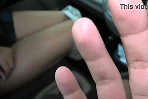 girl with boyfriend moans during car sex