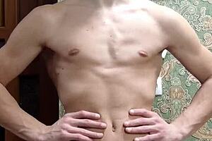 Flex Skinny Boy In Underwear Showing Muscles