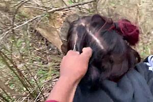 Cute Emo Slut Takes Rough Dick In Public Forest!