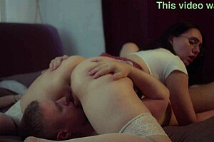 perverted man gives milf cunnilingus, she reaches real orgasm with juicy pussy.