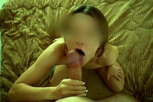 step sister gives great blowjob, gets cumshot in eyes