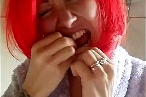 Chantal Demonstrates Proper Tooth Brushing by Filling Her Mouth with Toothpaste