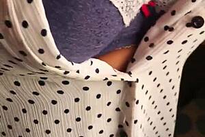 Mature milf in dress gets wet with muscular black guy