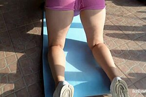 Dirty Gym Fantasy Girl Riding Huge Dildo Outdoors