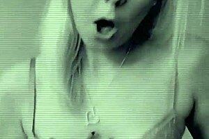 Amateur redhead with big tits films horny masturbation with dildo at home