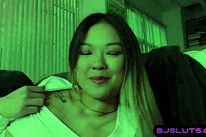 Gagging pov asian tattooed babe deepthroats bfs cock 😋