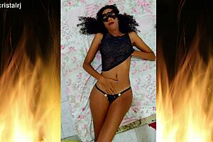 close-up of jade, the brunette latina from rio, in lingerie flashing her natural tits