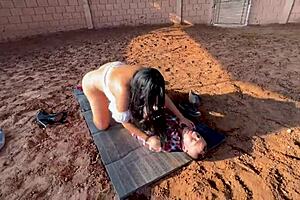 Colombian bbw with giant tits and ass fucks a cowboy in the barn outdoor sex and squirt lalucero