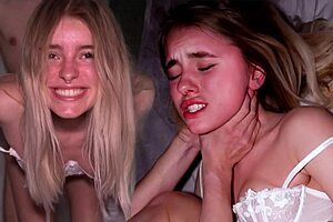 Submissive teen choked and fucked, loving kinky play