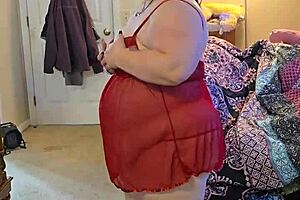 Bbw In Lingerie Striptease Undressing And Teasing