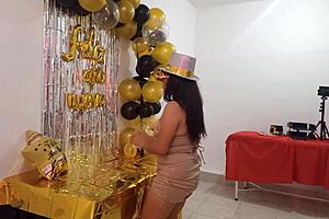 Wow, This Beautiful Milf Secretary Throws Her Last New Year's Party In Elegant VIP Dress, Showing Her Beautiful Vagina!