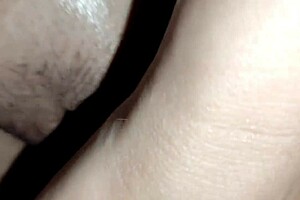 Fucking wet pussy in bathroom, cum dripping