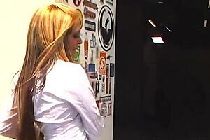 carmel moore rides her boyfriend's huge cock in stockings, getting fucked hard.