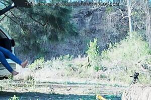 Tina's Urgent Piss Stop Turns into Cock Sucking?