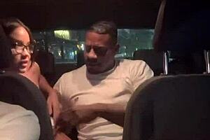 asian hottie sittin nice on the uber driver while fiance drives for big black cock to fuck