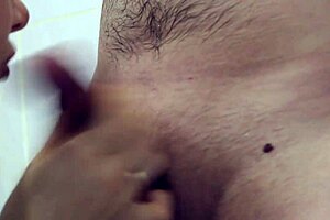 A mom spies on her step son in the shower and helps him out