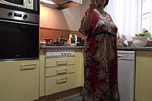 Horny stepmom, lick my pussy in the kitchen now!