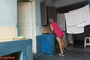 hey, the maid caught the boss jerking and just had to suck him off