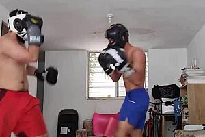 Amateur Boxer Tries Sparring And Wrestling Exercises