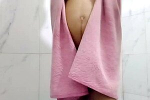 Amazing Girl With Pissing Power While Bathing, Small Tits On Display.