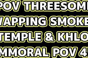 chloe temple in threesome with muff diving, deepthroat, and cum swapping on juicy pussy