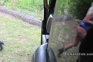 Huge Tits European Lesbian Licks Ebony in Taxi