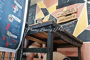 I Fuck My Horny Girlfriend in Public Restaurant