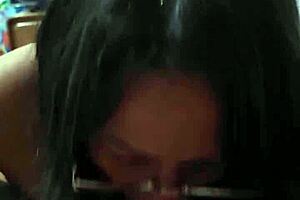 Fat milf in lingerie gets taboo facial from son-in-law