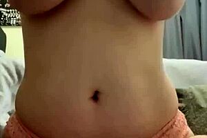 Slut stuffs panties in wet pussy 😈