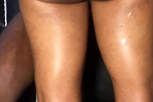 Thigh fuck with good handjob and fingering her laps