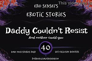 Daddy couldn't resist the erotic audio