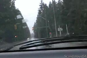 Teen hottie masturbates in car