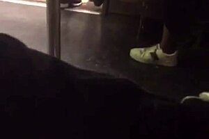 Big ass girl on the train getting groped! College amateur with big tits 😏