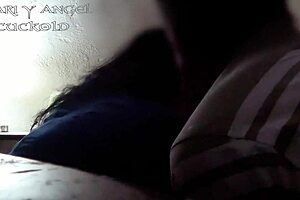 I attend to my beloved husband with my ass in lingerie