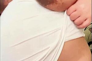 Pregnant Arab Girl with Big Belly and Milky Boobs