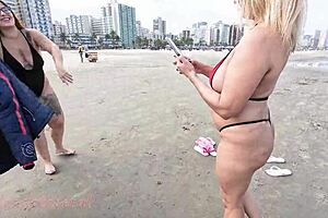 latina slut dai belan shows pussy and ass on beach with friend trailer