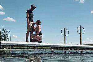 We almost get caught fucking at the lake with big cocks for anyone to watch. Public thrill with big tits.