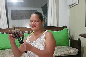 latina amateur masturbates her big ass and receives a real cumshot on my channel