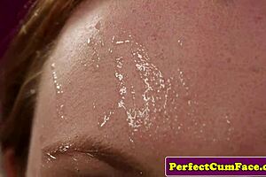 Natural Bigtitted Beauty Cumsprayed After BJ