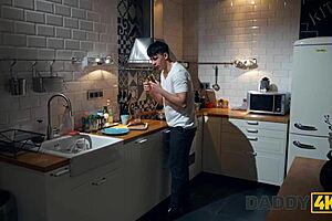 daddy4k redhead jumps on uncle's cock wildly