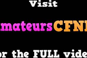 cute femdom blonde humiliates with reach around in voyeur scene