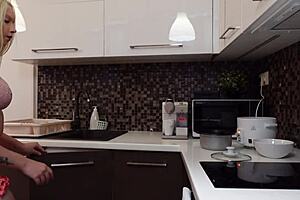 hot blonde petite 18+ girlfriend skips panties under her short miniskirt to flash tight pussy and bare naked ass 😏🍑