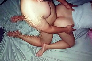 Asian chubby pregnant woman enjoys sex in hotel room. She bends over doggystyle for creampie in big pussy missionary style.