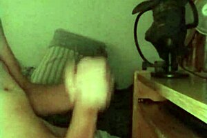 skinny guy jerks off his monster cock solo on rainy day